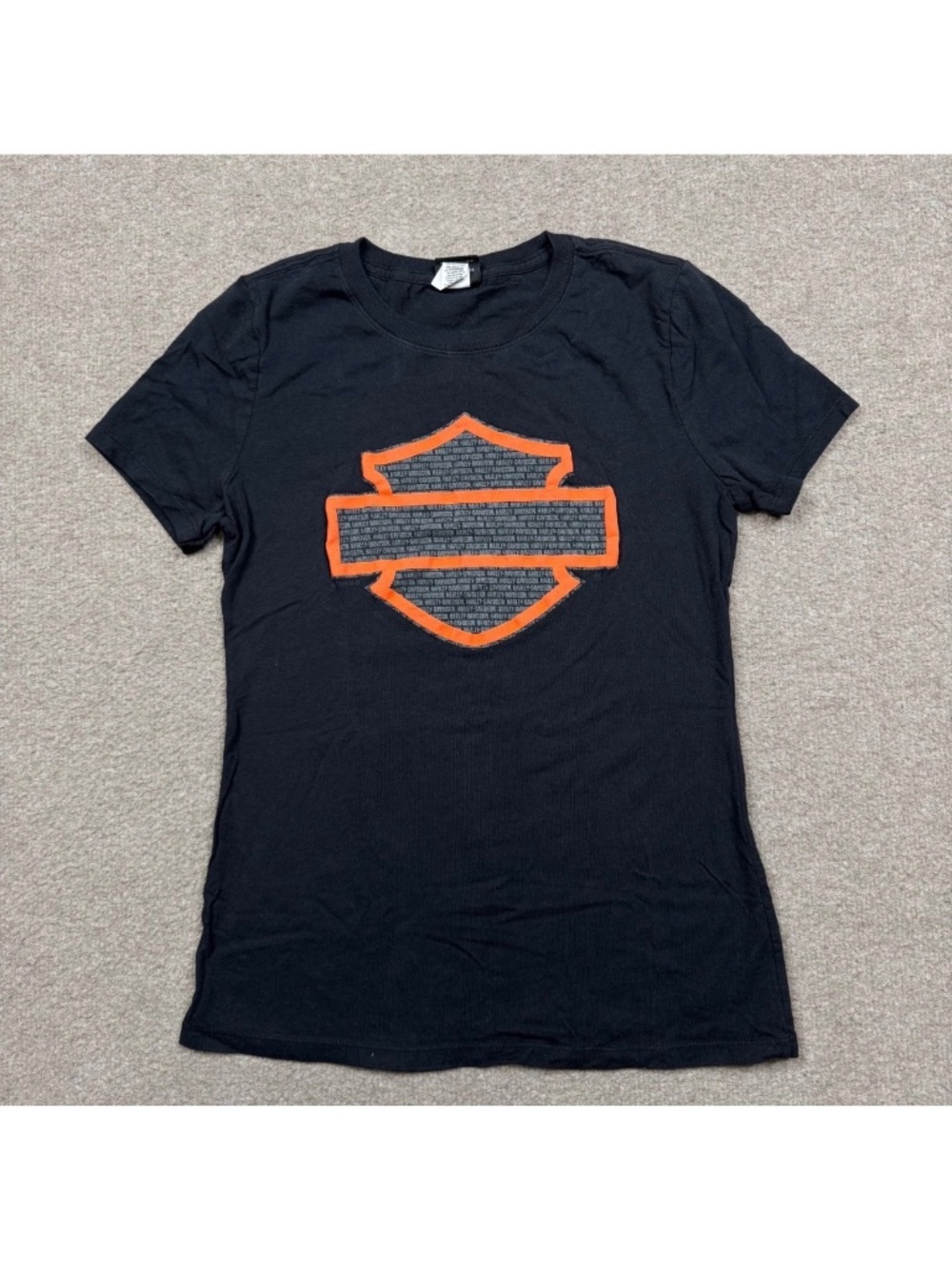 Harley Davidson Women's Size S Black Short Sleeve Motorcycle Graphic Vintage Y2k